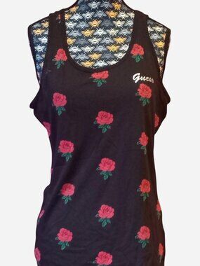 Black Guess rose tank top